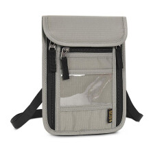 Travel Wallet Rfid Passport Holder, Lightweight Passport Wallet, Credit Card Money Bag, Travel Bag for Women Men Light Gray