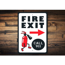 Fire Exit Sign Retro Fire Exit Sign Safety Sign Decor Fire Exit Sign Decor Fire Exit Gift Safety Gift Gift for New home Exit Size: 16 x 12 Inch