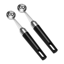 Stainless Steel Ice Cream Scoop and Melon Baller Set, Ergonomic Grip, Hanging Hole, 2 Pack