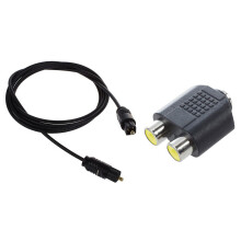 1 Pcs 3 FT 1.1M Metre Digital Fibre Optical Audio DVD Cable & 1 Pcs 3.5mm Female Jack to Dual Female Phono Adapter