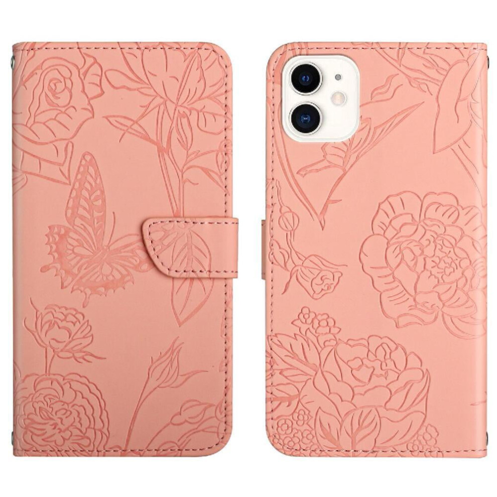 Case For Compatible With Iphone 11 With Wrist Strap Flowers And Butterflies Shockproof Leather Case Pu Leather Flip Cover Anti-Drop Protection 9499224107915
