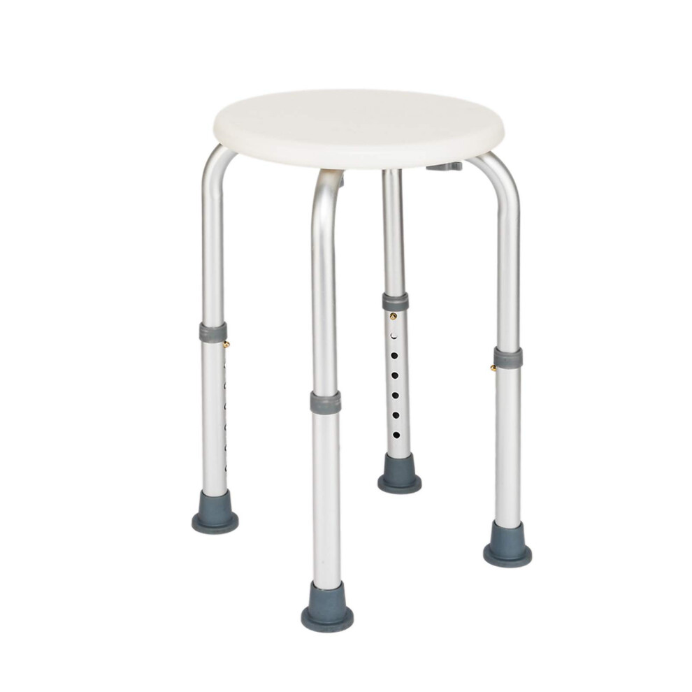 Adjustable Height Shower Chair with AntiSlip Rubber Feet, Lightweight Aluminum Bath Stool for Elderly