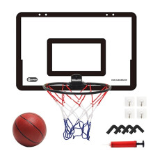 Transparent Hanging Door Basketball Hoop Punch-Free Basketball Hoop With 1 Basket Net 4 Hooks 1 Basketball