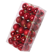 HEVIRGO 36Pcs 4cm Christmas Ornaments Red, Electroplated, Colorfast Unbreakable Baubles with Hanging Hole for Xmas Tree Party Decor - Compatible with