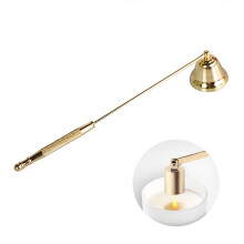 Candle Snuffer with Long Handle and Rotating Head, Stainless Steel Wick Extinguisher, Gold C014