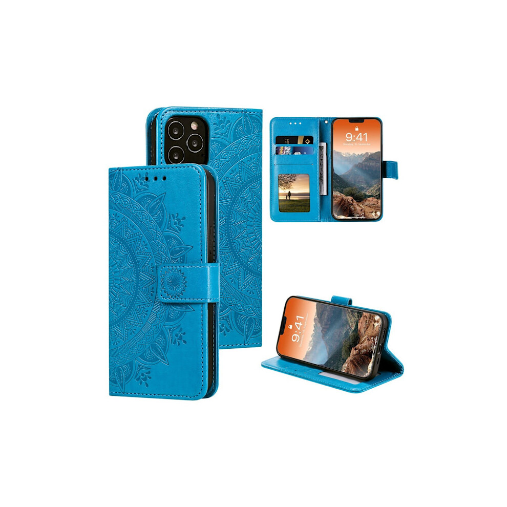 Compatible With Iphone 12 / 12 Pro - Mandala Case - Blue 9180479471899