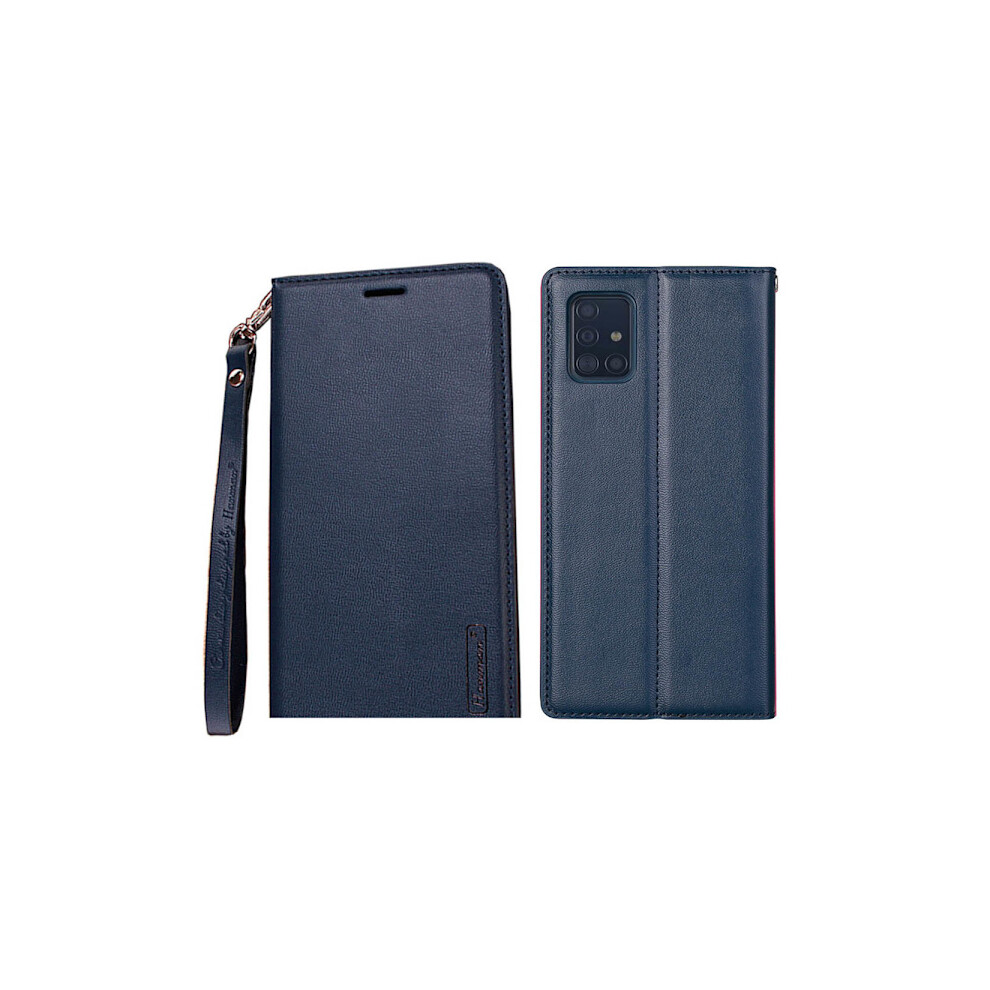 Compatible With Samsung Galaxy A51 - Stylish Hanman Wallet Case Dark Blue 9180479472032