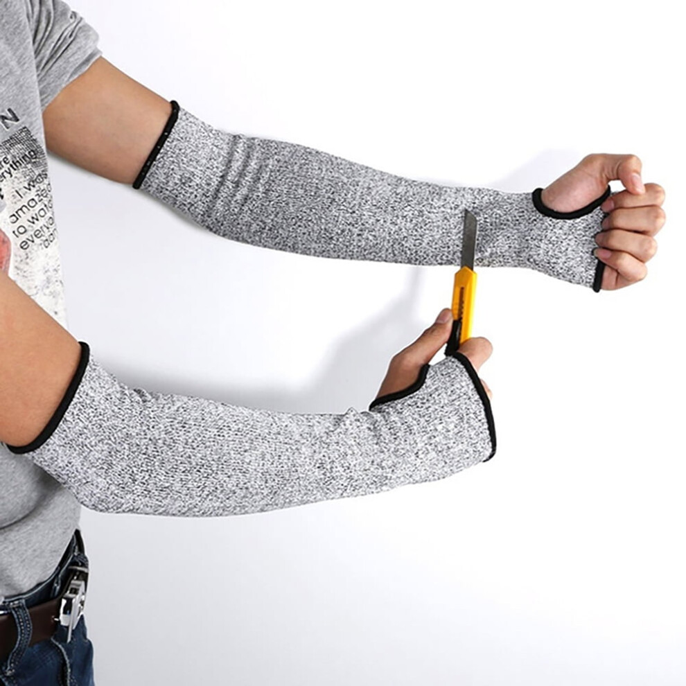Jtween 1 Pair Cut Resistant Sleeves En388 Level 5, Compatible With Arm Work Protection, Anti-Puncture, With Or Without Thumb Hole 9180479472643