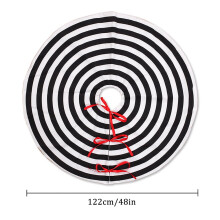 Pretty Comy Black & White Christmas Tree Skirt, Stripe Burlap Xmas Tree Mat for Holiday, New Year, Party - Compatible with Most Trees