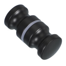 Glass Shower Door Handle Black Aluminum Alloy BacktoBack Round Knob DoubleSided Grip for 68mm Glass