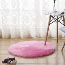 Faux Fur Rug 31.5Inches Round Fluffy Non-Slip Rugs for Kids Room, Bedroom, Living Room, Girls Room - White