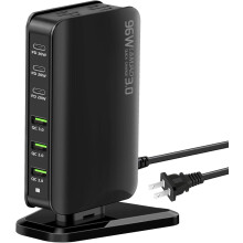 USB C Wall Charger, 96W 6-Port USB C Charging Station,Multiports with 3 USB-C+3 USB-A,Portable Fast Charging Hub