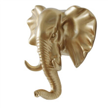 Wall Decoration Home Accessories Living Room Hanger Resin Animal Wall Hanger Key Kitchen Coat Clothes Towel Hooks Handbag Holder gold Elephant