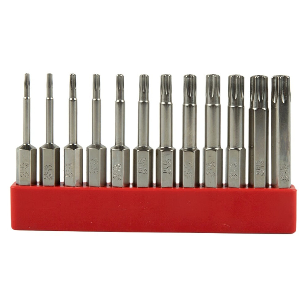 12Pcs Hollow Torx Screwdriver Bits Hex Shank -T40 Tool For Exact Screw Unscrew 9180479472292