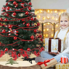 VALSEEL Ornaments Plaid Cloth Tree Skirt Christmas Tree Cushion Small Tree Tree Skirt