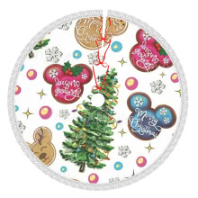 Mickey Mouse Christmas Tree Skirts 36" Inch, Winter Holiday Tree Mat, Xmas Tree Skirt For Rustic Christmas Holiday Decorations