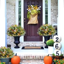 Christmas Holiday Savings Clearance! Avtoify Semi-circle Snow Flocking Snow White Garden With Mushrooms Christmas Tree
