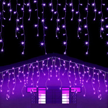 13FT 120LED 8 Modes Waterproof Icicle Christmas Lights, Outdoor Wedding Party Holiday Decor, Fairy String Lights Compatible with Christmas