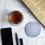 10-Pack Reversible Coasters in Grey Felt with Holder grey 5