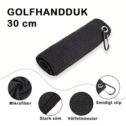 Small golf towel 30 cm Black 2