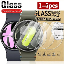 Tempered Glass Screen Protector for compatible with Samsung Galaxy Watch 7 6 5 4 44mm 40mm 46mm 47mm, 5pcs Glass Film for compatible with Samsung