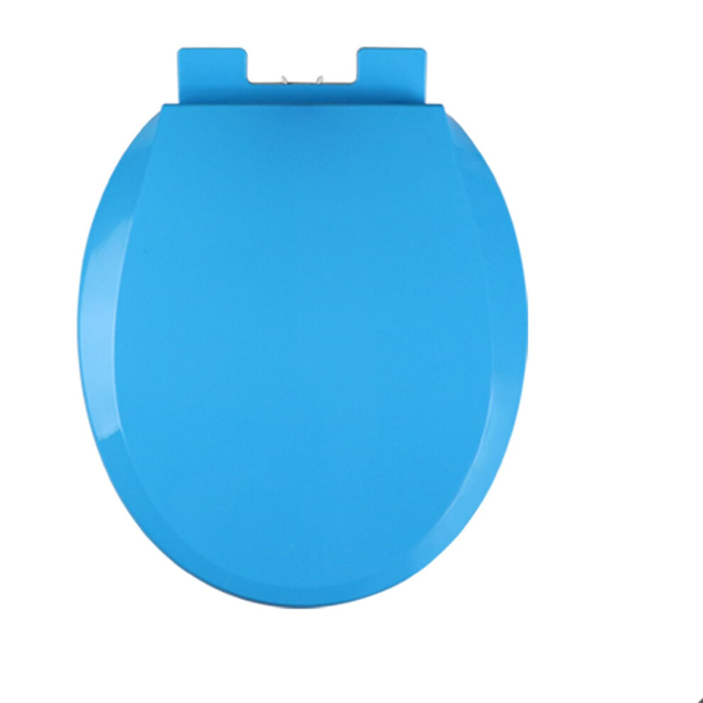 Round Slow Close Toilet Seat With Quick Release Hinges, Nonslip Bumpers, Easy Clean, Blue 9070919655036