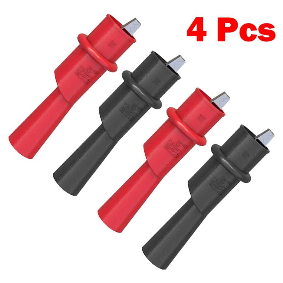4Pcs Multimeter Push On Alligator Clip Insulated Crocodile Clamp For Electrical 9557311160677