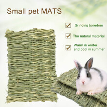Dengjunhu Grass Mat Woven Bed Mat for Small Animal Bunny Bedding Nest Chew Bed Play Toy for Guinea Pig Parrot Rabbit Bunny Hamster Rat