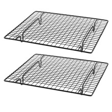 Guangmc Stackable Metal Tool Trays with Nonstick Cooling Grid for Baking (Black)