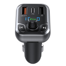 Zeceouar Bluetooth 5.0 FM Transmitter compatible with Car, USB Charger & MP3 Player, Hands-free Call, 12x6.6x4.6cm