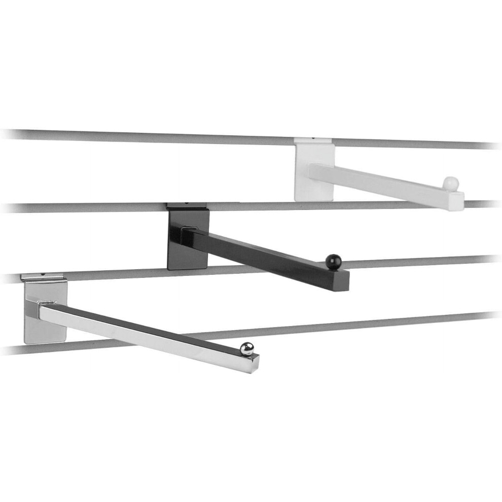 Slatwall Square Tube Straight Arm Faceout Hook, White, 5 Pack 9499224785151