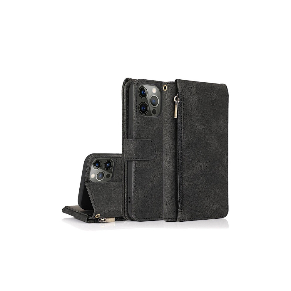 Compatible With Iphone 12 Pro Max - Elegant Rugged Wallet Case Black 9499224784642