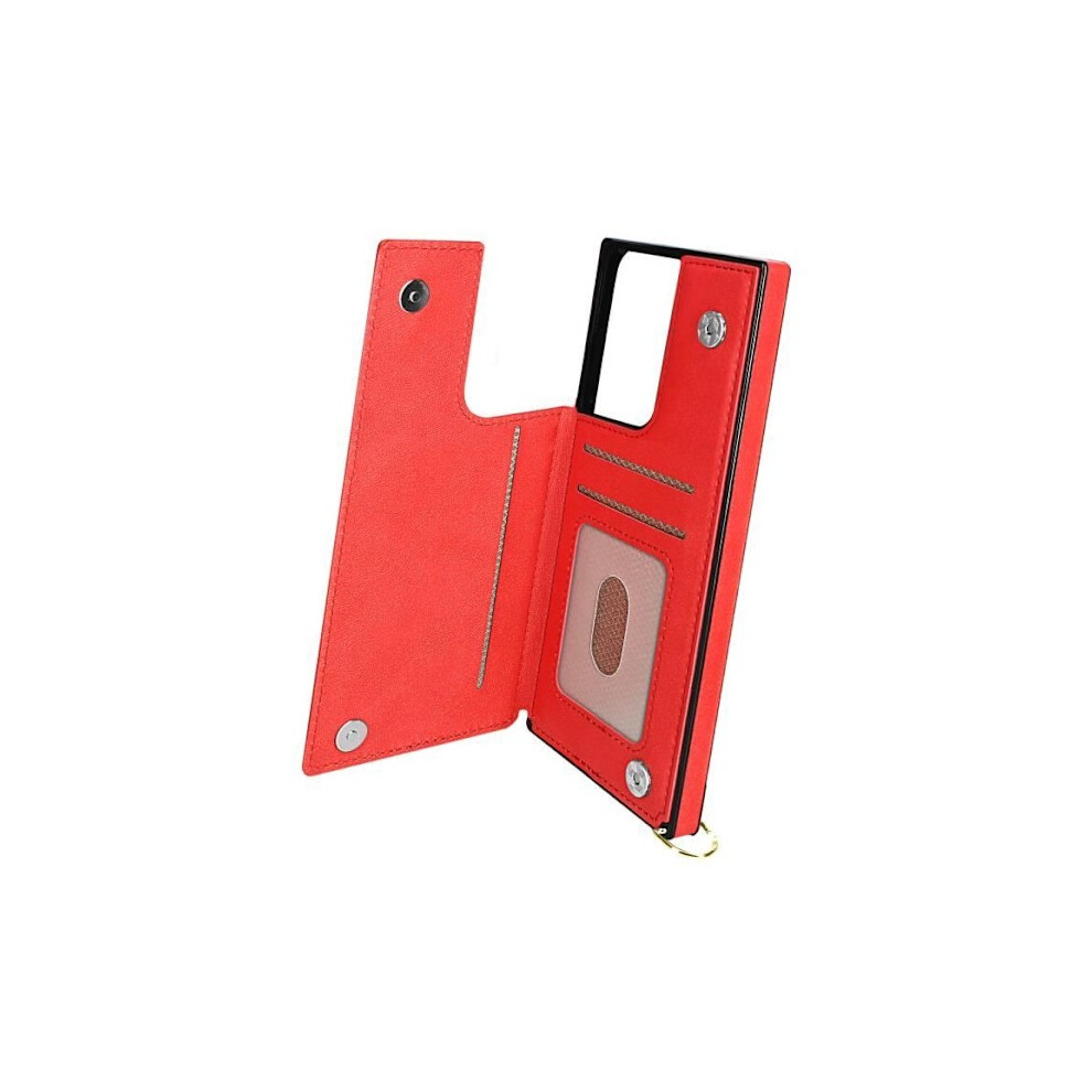 Protective Case - Avizar - Compatible With Samsung Galaxy S21 Ultra - Multifunction - Soft Silicone Red 9499224784932