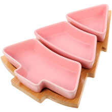 1 Set of Ceramic Snack Tray Christmas Tree Candy Tray Multi-function Dry Fruit Tray Snack Supply