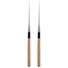 2 Pcs Food Serving Chopsticks Stainless Steel Sushi Sashimi Smooth Portable Wood