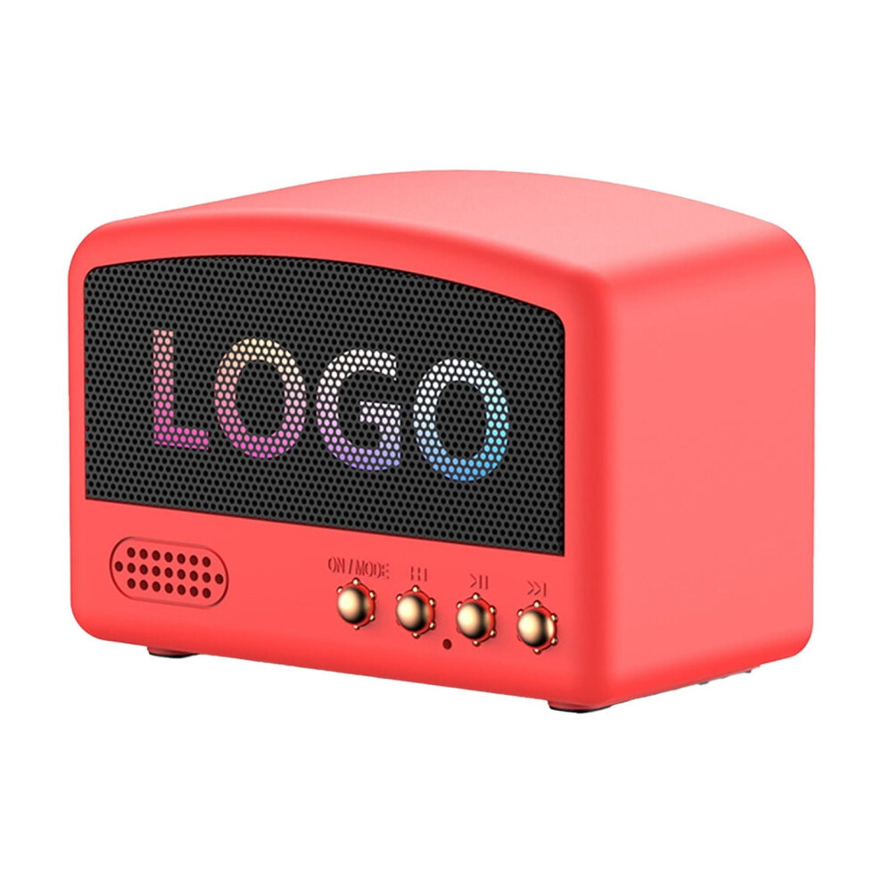 Paveos Retro Color Screen Mini Portable Stereo Bluetooth Audio Adapter With Wireless Insert Memory Card, Compatible With Headphones, Red 9499224783621