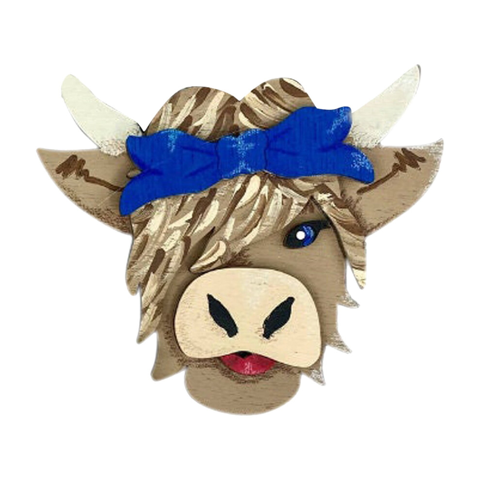 Yifudd Cow Shaped Car Diffuser, Wooden Bull Cart Diffuser With Bow | Car Vent Freshener With Aromatherapy, Car Aroma Diffuser Vent Clip For Car Vents 9450273690377