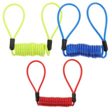 Voiceine 3pcs Disc Lock Cables Reminder Rope Bike Security Steel Cable(Red, Yellow, Blue)