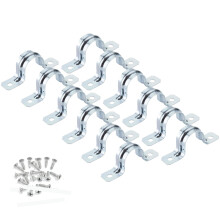 Wideskall 3/4" inch Heavy Duty Pipe Tube Conduit Steel Hanger U Strap Clamps Clip w/ Screws Pack of 12