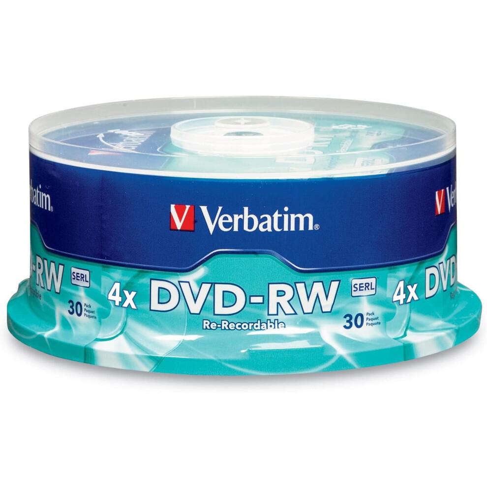 Dvd-Rw 4.7Gb 4X With Branded Surface - 30Pk Spindle, - 95179 Blue/Gray 9555307242987