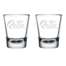Set of 2 Shot Glasses 1.75oz Shot Glass Queen Fancy