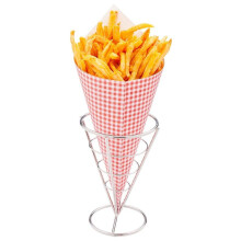 Conetek 11.5" Eco-Friendly Finger Food Cones - Food-Safe, Recyclable, Picnic Print - 100 CT