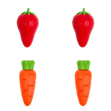 6PCS Big Mac Fruit Carrot Eraser Cute Eraser Clean and Traceless Student Chip Rubber Creative *6PCS