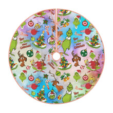 The Grinch Christmas Tree Skirt, Merry Christmas Party Xmas Home Decoration,Soft Tree Mat for Holiday Ornaments 30