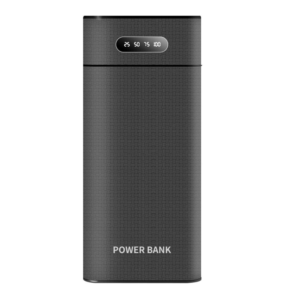 Intelligent 18650 Battery Charger Case Dual Usb Port, Smart Fast Charging Portable Power Bank Black 9558633682793