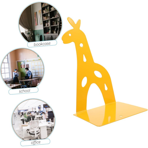 Metal Bookends with Deer Design, Antislip Stable Base, Solid Construction for Office and Shelves 2
