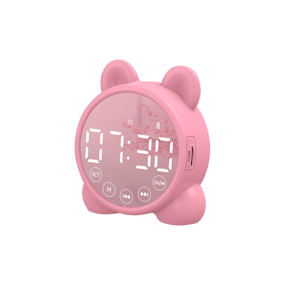 Kids Alarm Clock Bluetooth Speaker Bedside Alarm Clock, Mirror Digital Wake-up Temperature Nap Timer, Kids Sleep Trainer