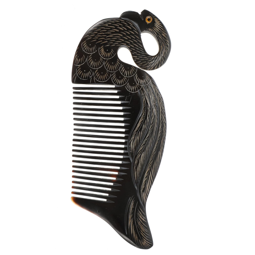 Unisex Ox Horn Hair Comb For Scalp Massage, Ergonomic Antistatic Detangling And Precision Styling Tail