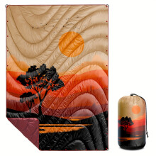 AUMIY Ultra-Light Reversible Puffy Blanket - Windproof, Water-Resistant, Packable for Camping, Hiking, Beach, Car, Picnic, Stadium - Machine Wash