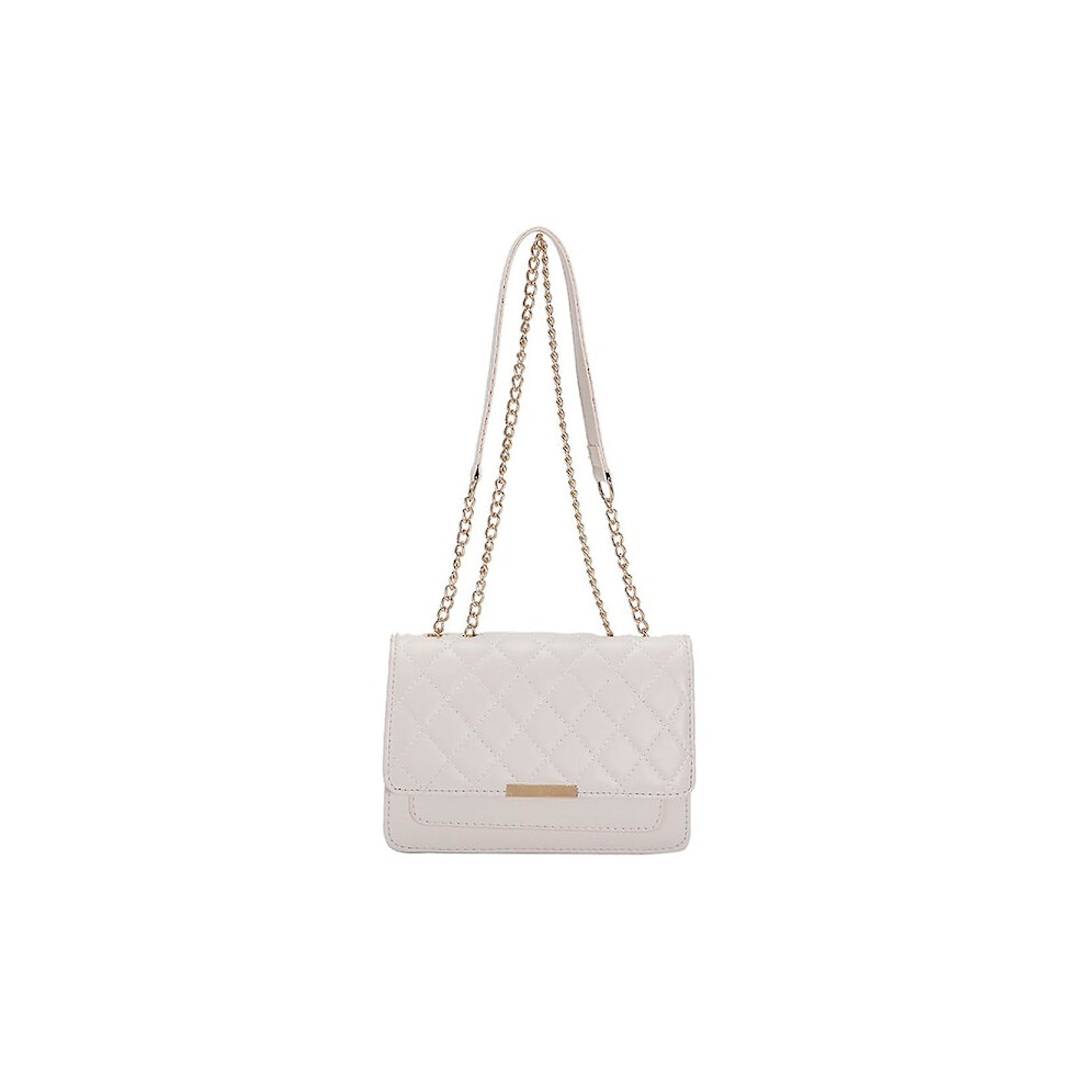 Small Quilted Crossbody Bag For Women Quilted Shoulder Bag Handbag With Chain Strap White 9558633685688
